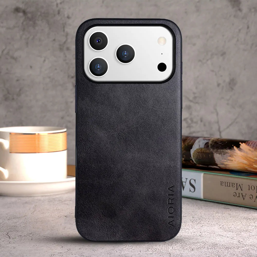 Case for iPhone 17 Pro Max Air coque Luxury Vintage leather cover funda for iphone 17 pro max case capa