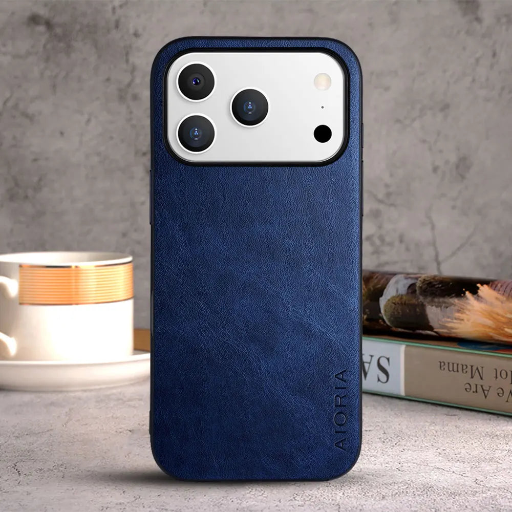 Case for iPhone 17 Pro Max Air coque Luxury Vintage leather cover funda for iphone 17 pro max case capa