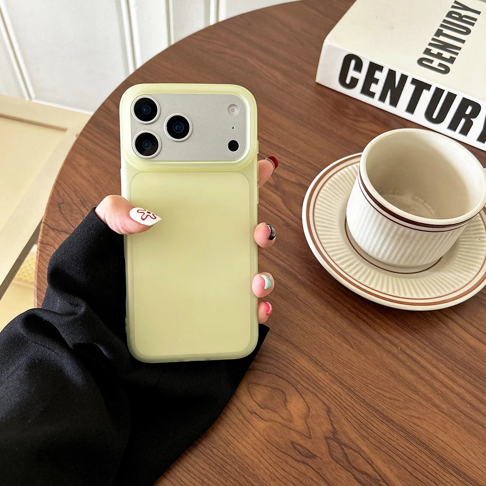 Luxury Transparent Candy Color Case For iPhone Air 17 16 15 14 13 12 Pro Max Plus 16E Clear Matte Silicone Soft Cover Shell 16+