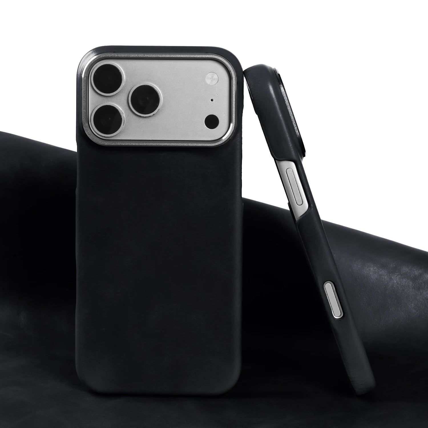 Oil Wax Luxury Genuine Leather Case For iphone 17 Pro Max Air 14 15 16 13 Phone Case Back Cover Coque Metal Camera Bumper Frame