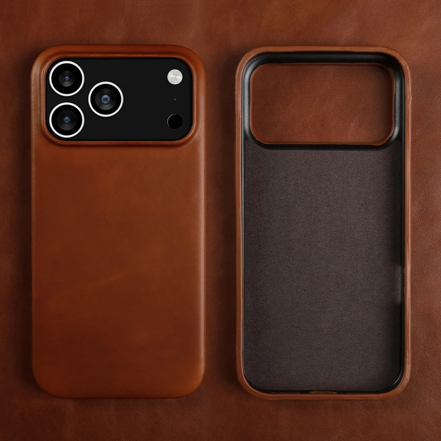 Retro For iphone 17 pro max 16 15 14 13 12 11 Case Luxury Genuine Leather Cases For iphone16 Vintage Full Covered Phone Cover
