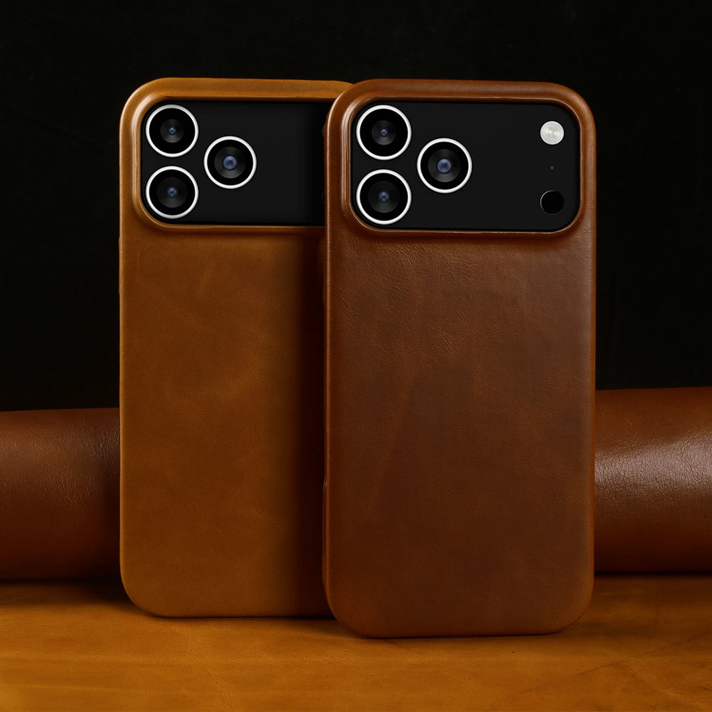 Oil Wax Genuine Leather Case For iphone 17 Pro Max Air 16 16e 15 Plus 14 13 12 11 Pro Max Back Cover Phone Case Coque Funda Capa