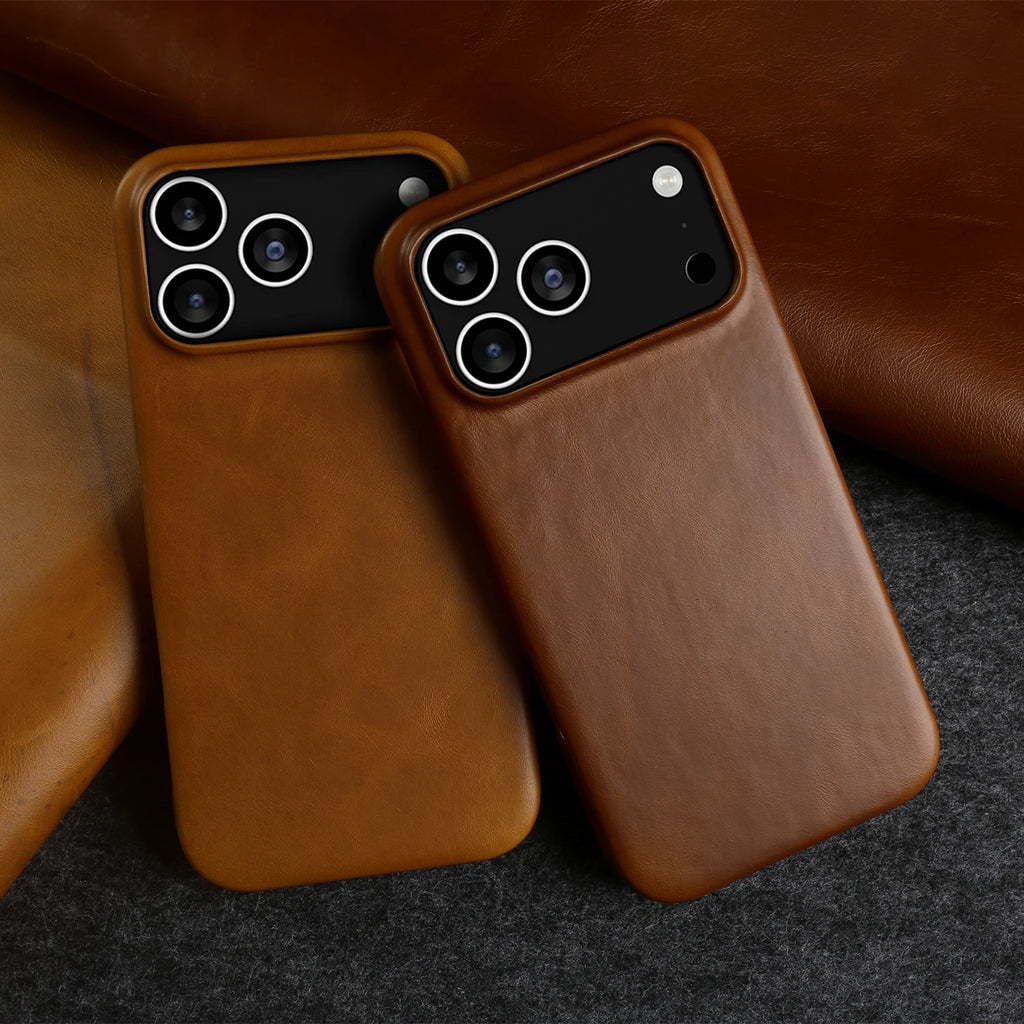 Oil Wax Genuine Leather Case For iphone 17 Pro Max Air 16 16e 15 Plus 14 13 12 11 Pro Max Back Cover Phone Case Coque Funda Capa