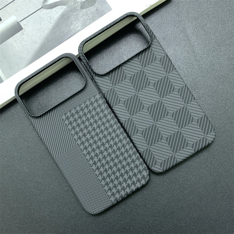 Carbon Fiber Pattern Chessboard Style Phone Case for iPhone 17 Pro Max 16 15 14 13 Contrast Clash Color Ultra Thin Bumper Cover