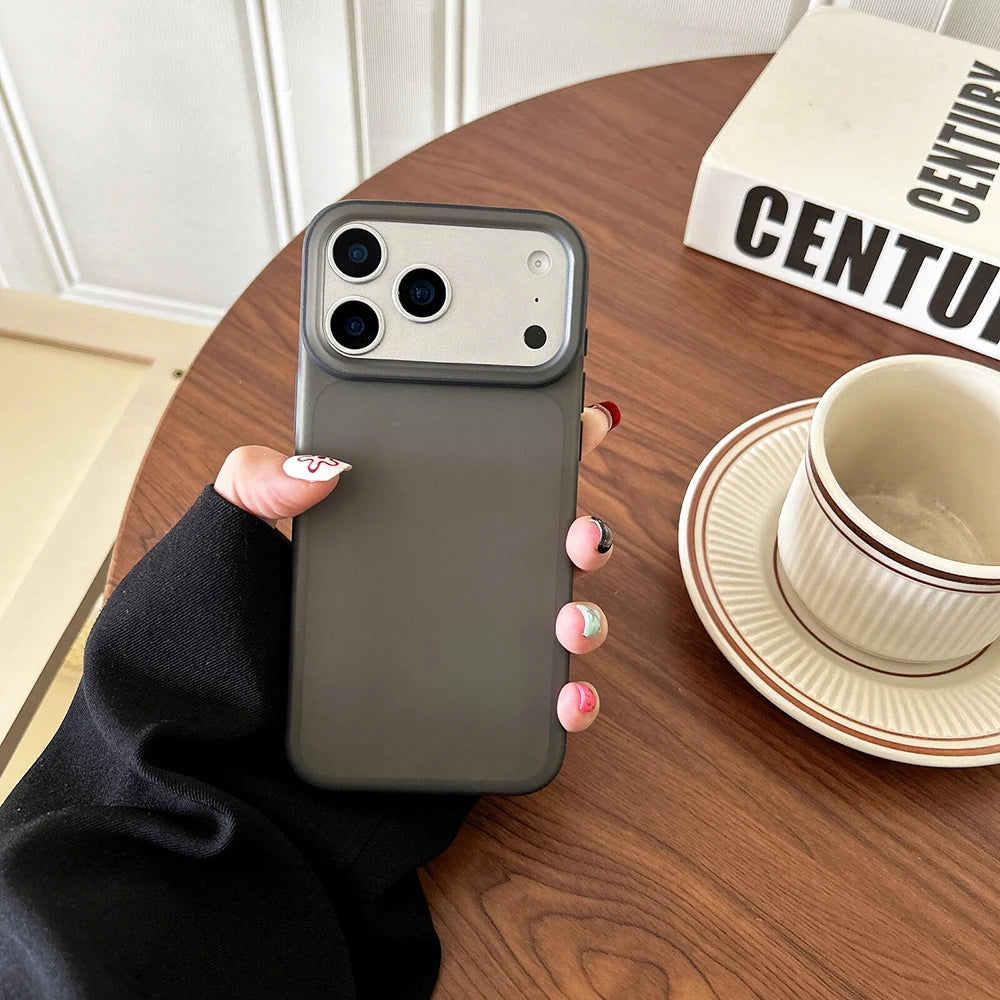 Luxury Transparent Candy Color Case For iPhone Air 17 16 15 14 13 12 Pro Max Plus 16E Clear Matte Silicone Soft Cover Shell 16+
