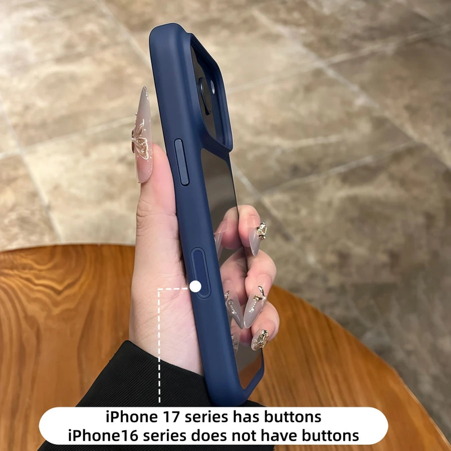 Advanced Silicone Soft Edge Transparent Hard Back Panel Case For iPhone 17 Air 17 Pro Max Funda Shockproof Phone Case Cover Gift