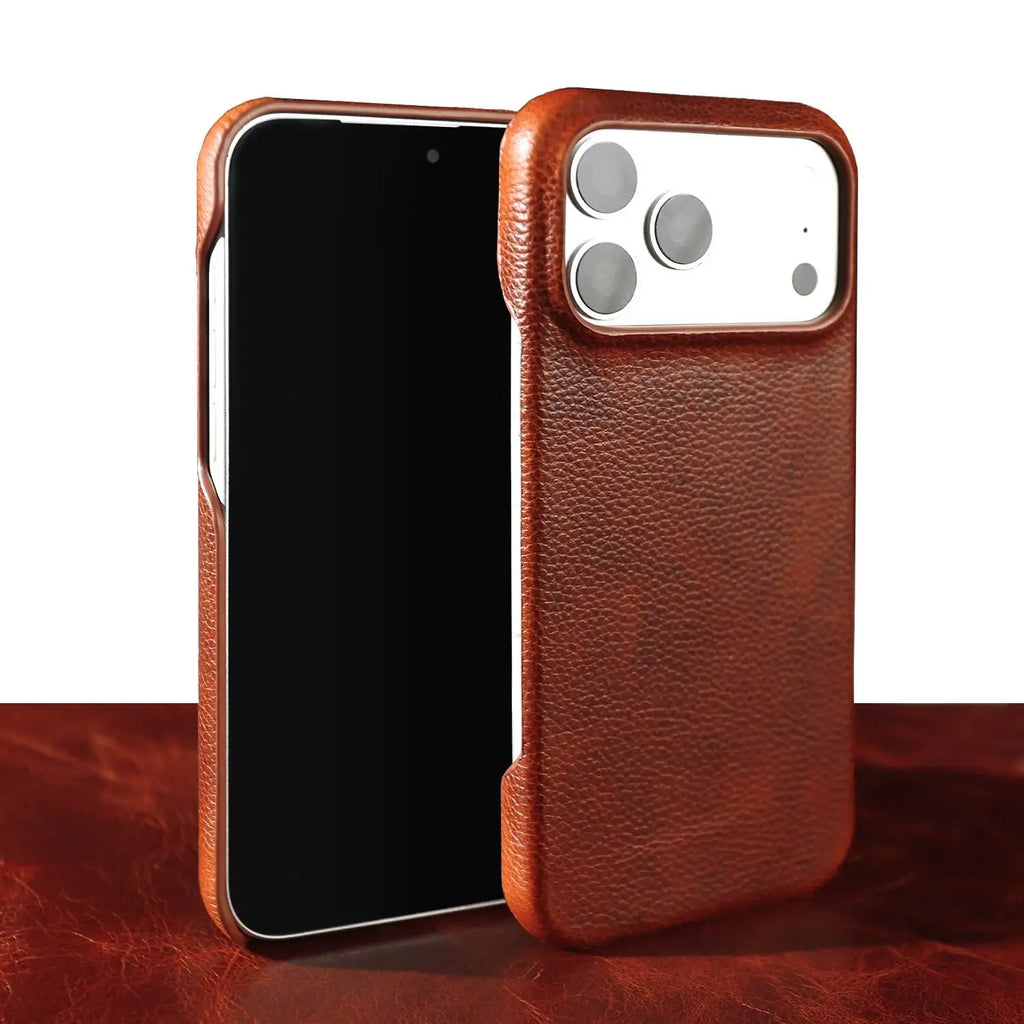 For Iphone 17 Pro Max Case For iphone16Pro 15 14 13 12 11 XR XS Genuine Leather Cover Cases Aesthetic Vintage Phone Back Coque