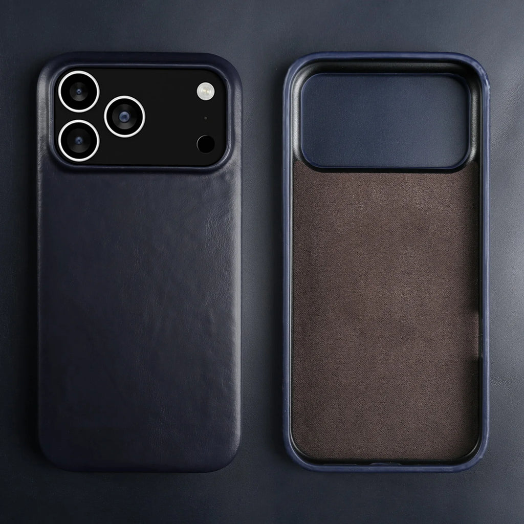 Retro For iphone 17 pro max 16 15 14 13 12 11 Case Luxury Genuine Leather Cases For iphone16 Vintage Full Covered Phone Cover