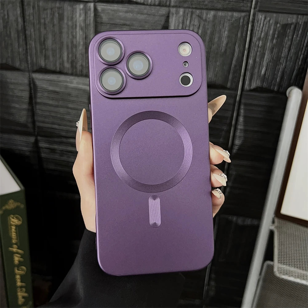 For Magsafe Magnetic Wireless Charge Case For iPhone 17 16 15 14 13 12 11 Pro Max 17Air 16e Silicone Glass Lens Protection Cover