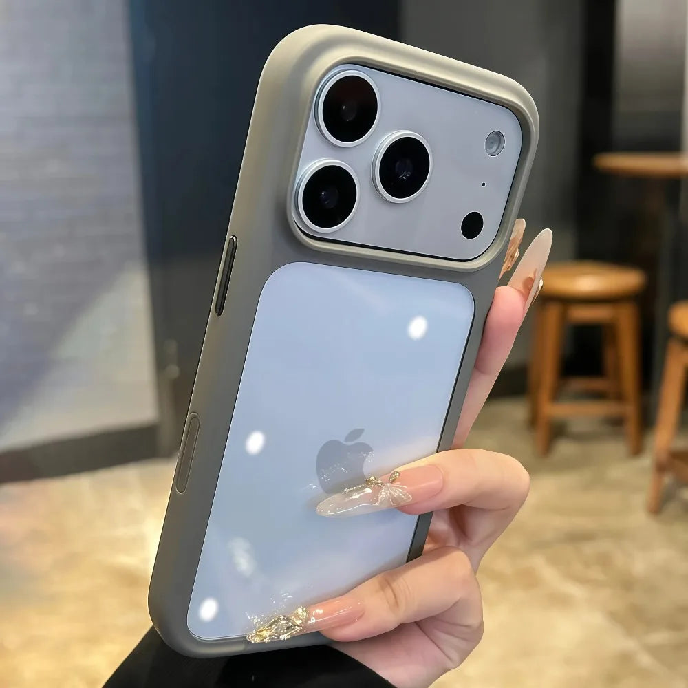 Advanced Silicone Soft Edge Transparent Hard Back Panel Case For iPhone 17 Air 17 Pro Max Funda Shockproof Phone Case Cover Gift
