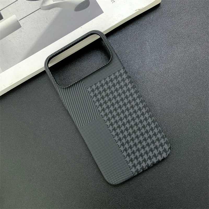 Carbon Fiber Pattern Chessboard Style Phone Case for iPhone 17 Pro Max 16 15 14 13 Contrast Clash Color Ultra Thin Bumper Cover