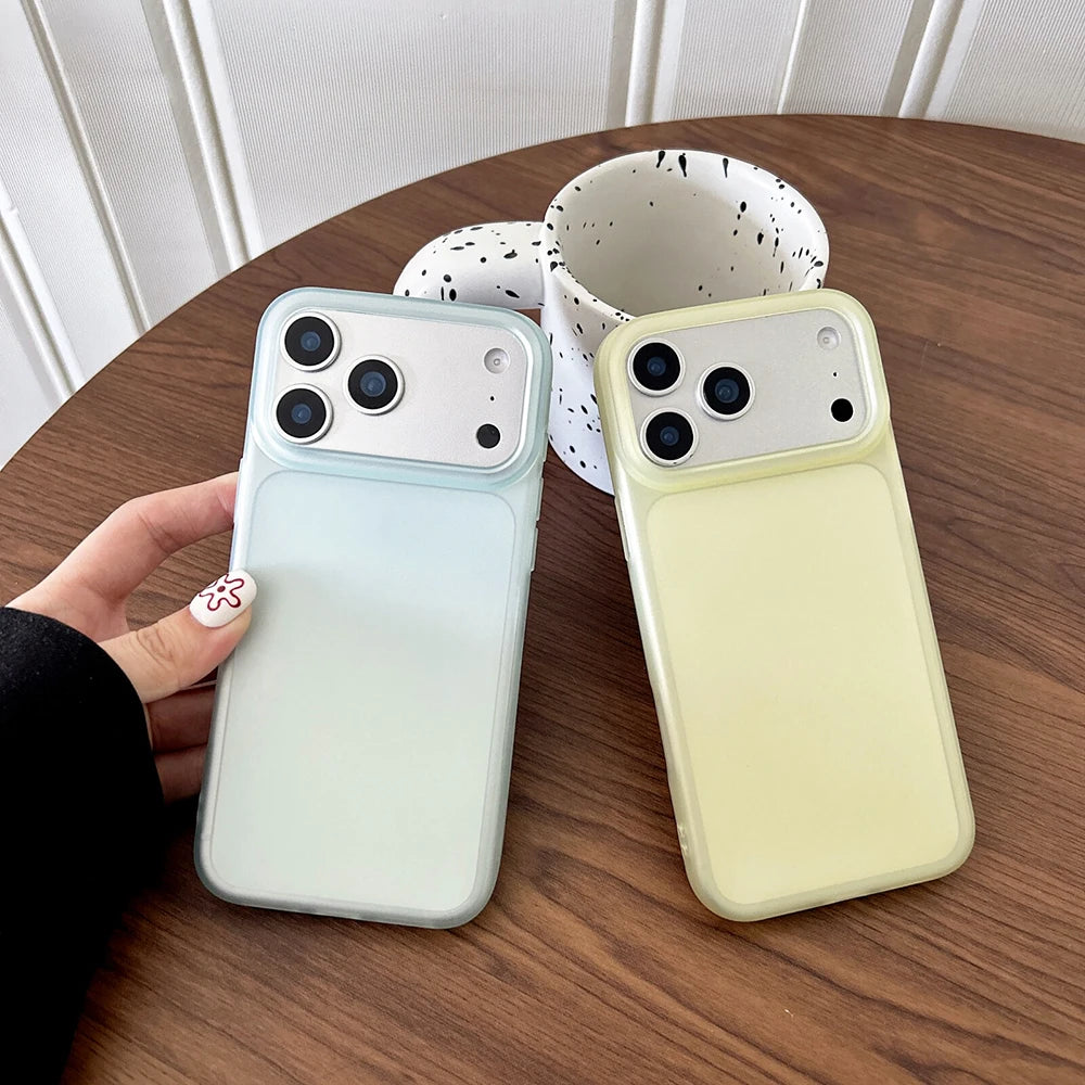 Luxury Transparent Candy Color Case For iPhone Air 17 16 15 14 13 12 Pro Max Plus 16E Clear Matte Silicone Soft Cover Shell 16+
