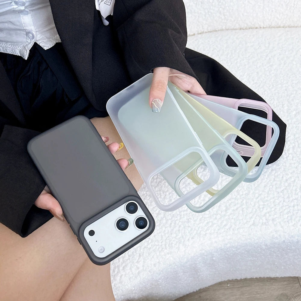 Luxury Transparent Candy Color Case For iPhone Air 17 16 15 14 13 12 Pro Max Plus 16E Clear Matte Silicone Soft Cover Shell 16+