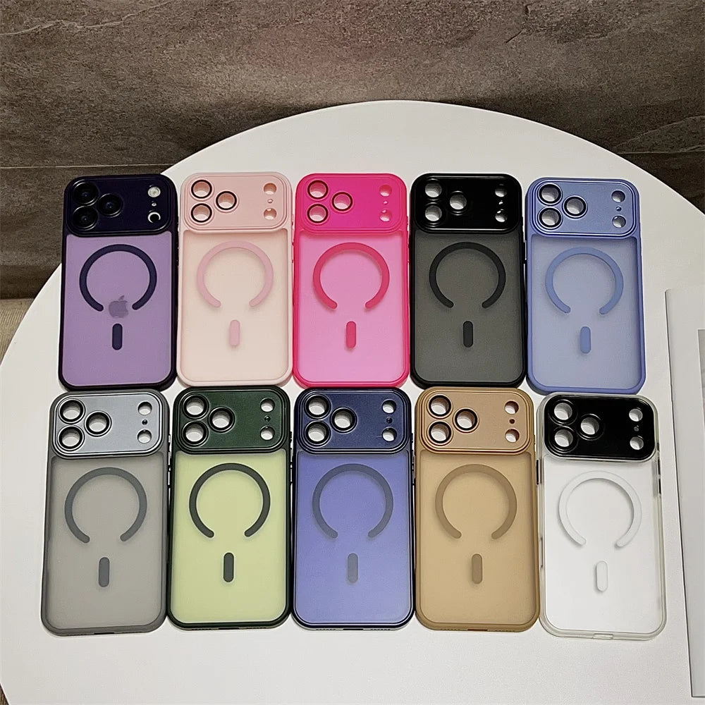 Matte Magnetic Translucent  Wireless Charge Phone Case For iPhone 17 Air 16 Plus 15 14 13 12 11 17 Pro Max for Magsafe Cover