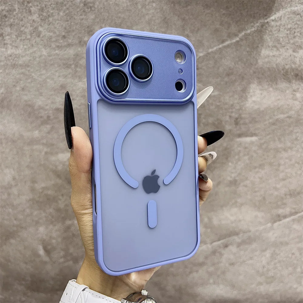 Matte Magnetic Translucent  Wireless Charge Phone Case For iPhone 17 Air 16 Plus 15 14 13 12 11 17 Pro Max for Magsafe Cover