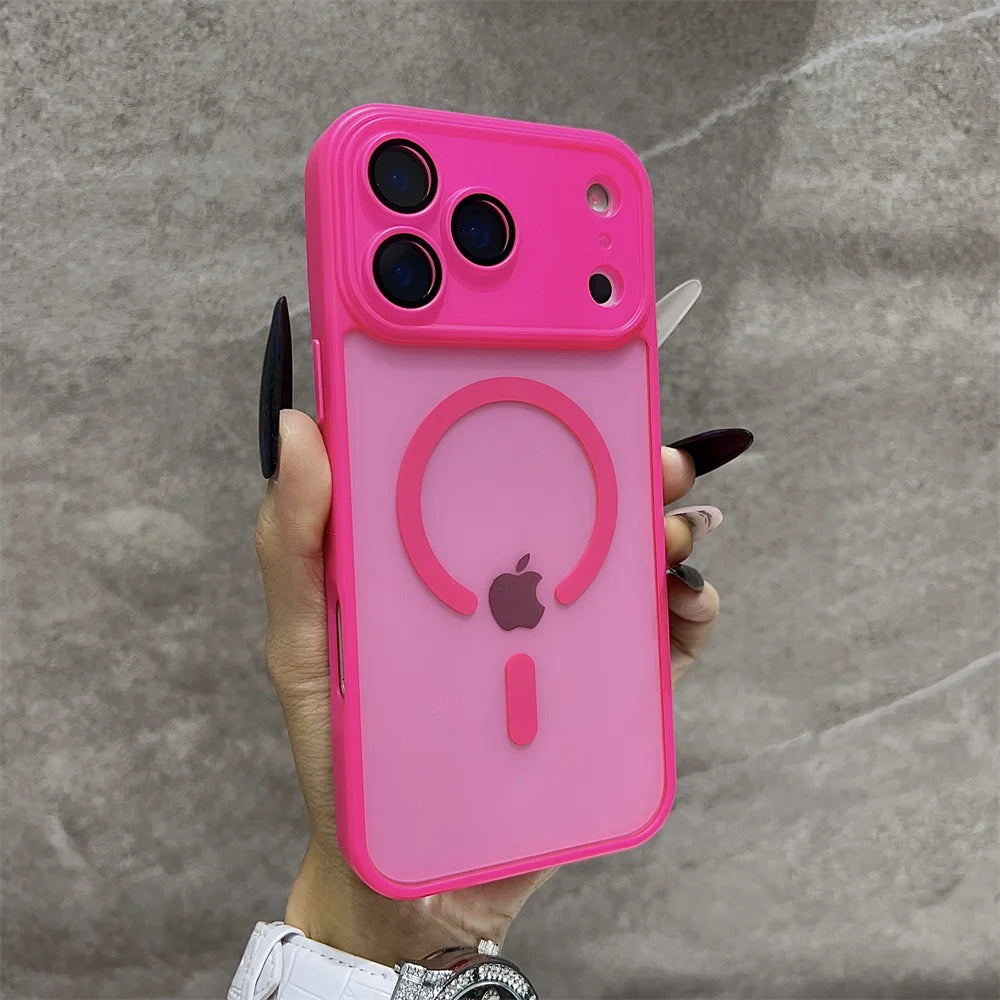 Matte Magnetic Translucent  Wireless Charge Phone Case For iPhone 17 Air 16 Plus 15 14 13 12 11 17 Pro Max for Magsafe Cover