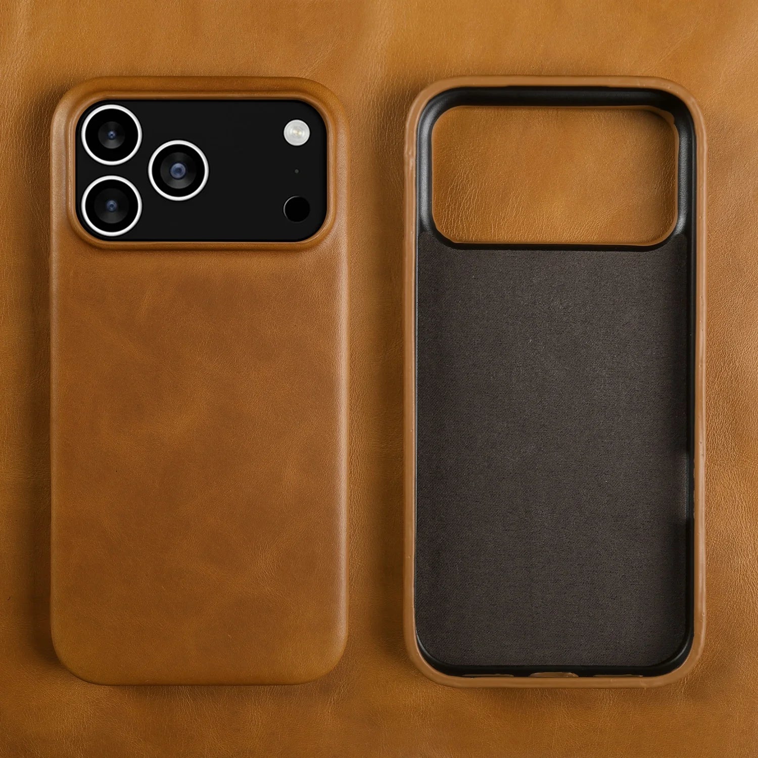 Retro For iphone 17 pro max 16 15 14 13 12 11 Case Luxury Genuine Leather Cases For iphone16 Vintage Full Covered Phone Cover